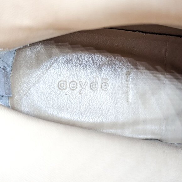 Aeyde Women Molly Paneled Smooth Ivory Leather Croc Print Ankle Boots 11US EUR41 - Picture 10 of 12